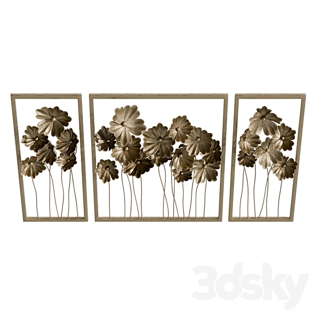 Metal Tulips Wall Decor 3ds Max - thumbnail 3