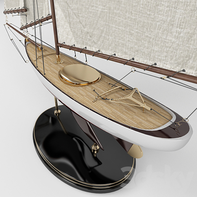 Model of the yacht 3DS Max Model - thumbnail 2