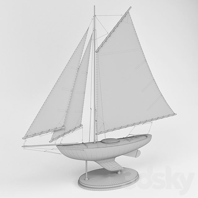 Model of the yacht 3DS Max Model - thumbnail 3