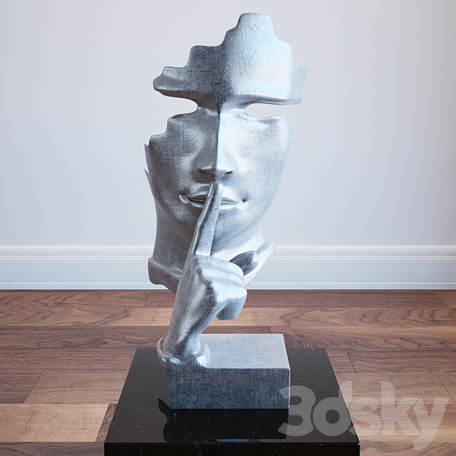 MODREST WHISPER MODERN SILVER SCULPTURE 3DS Max Model - thumbnail 1