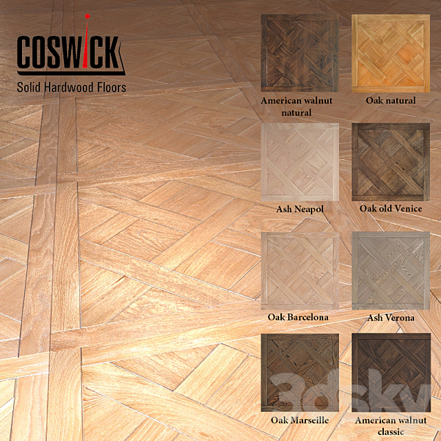 Modular flooring Coswick Versailles (8 colors) 3DSMax File - thumbnail 1