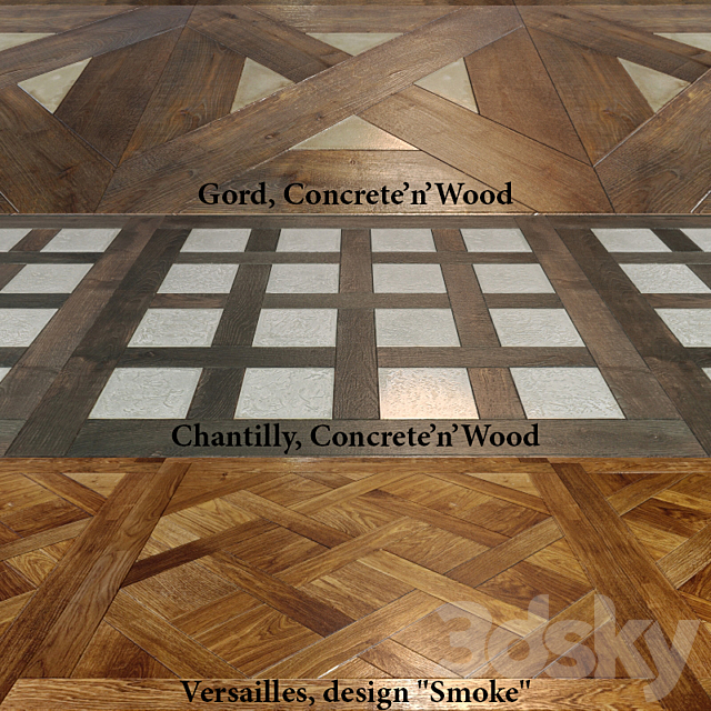 Modular parquet (3 types) 3DSMax File - thumbnail 1