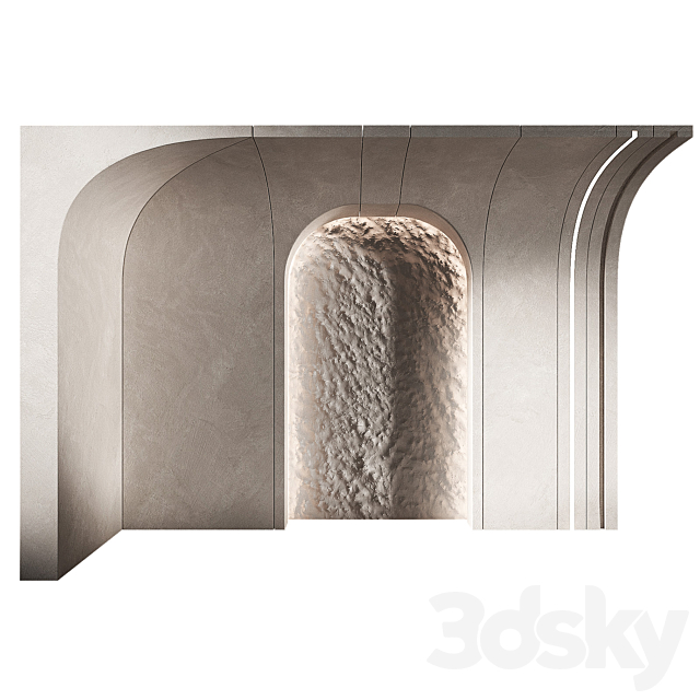 Modular wall decorative panels 11. Rounded arched openings. 3ds Max - thumbnail 3