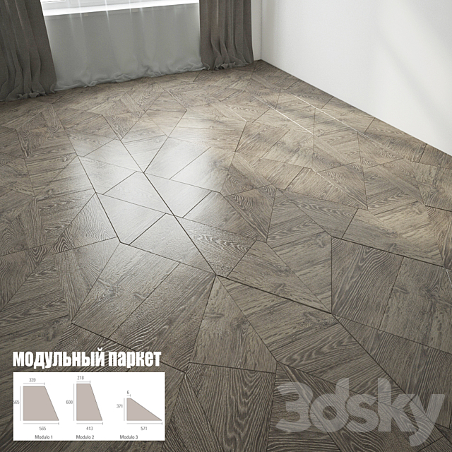 Module parquet LISTONE GIORDANO NATURAL GENIUS SLIDE OAK 3DS Max Model - thumbnail 1