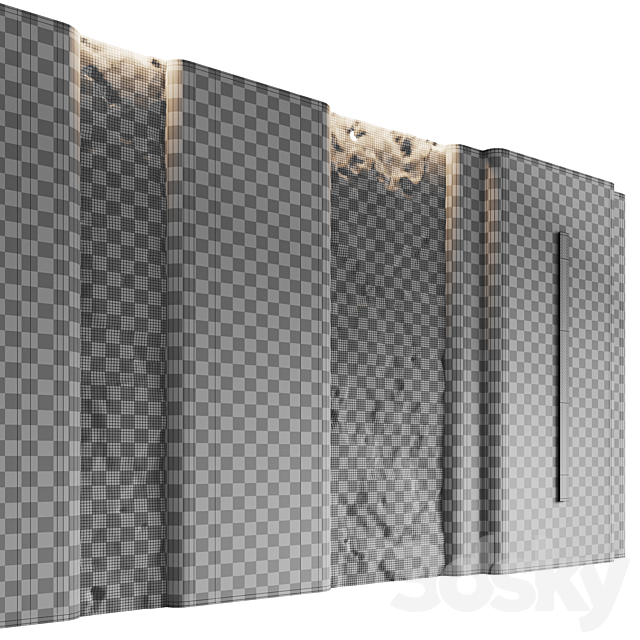 Monolithic wall panel 3DS Max Model - thumbnail 4