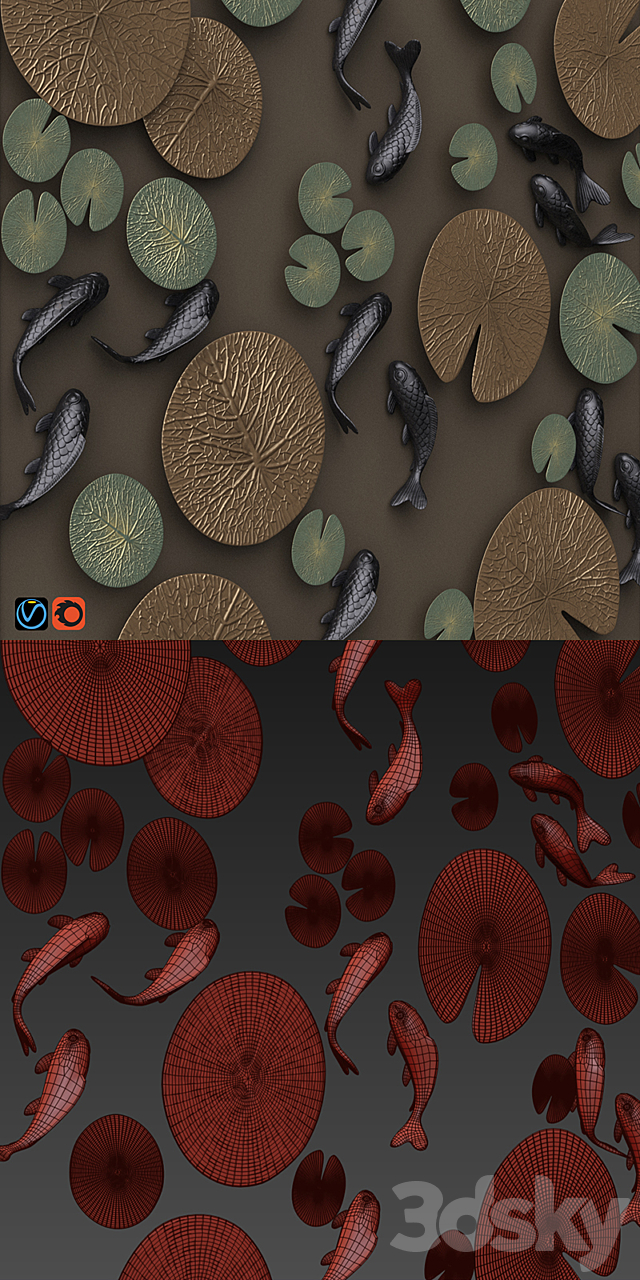 NAGA wall decor set 1 3DSMax File - thumbnail 3