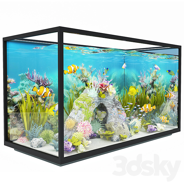 new modern aquarium 3DS Max Model - thumbnail 2