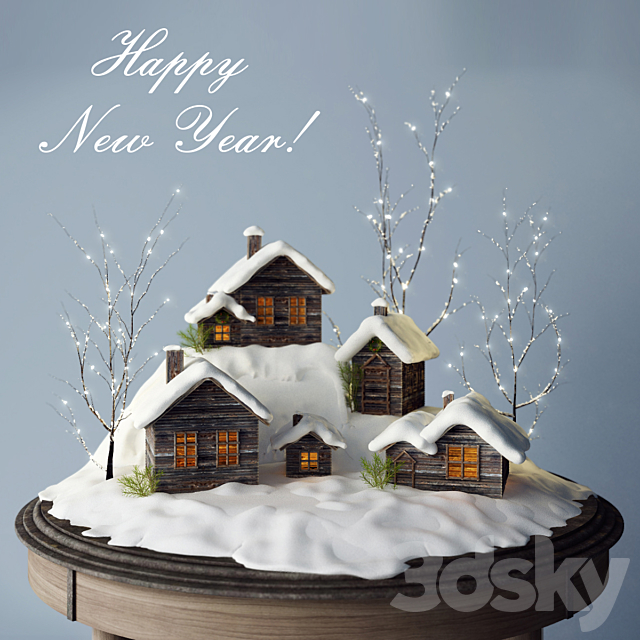 New Year composition 3DSMax File - thumbnail 1