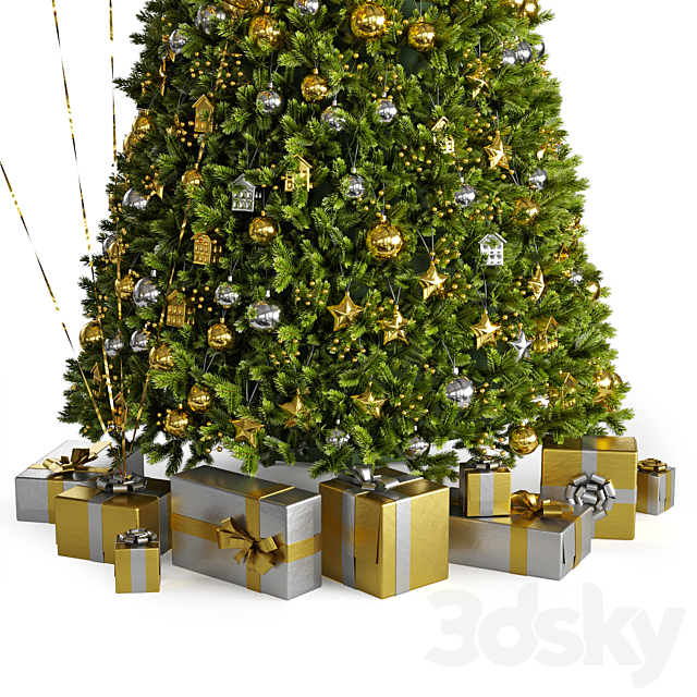 New Year tree 2024 3DS Max Model - thumbnail 2