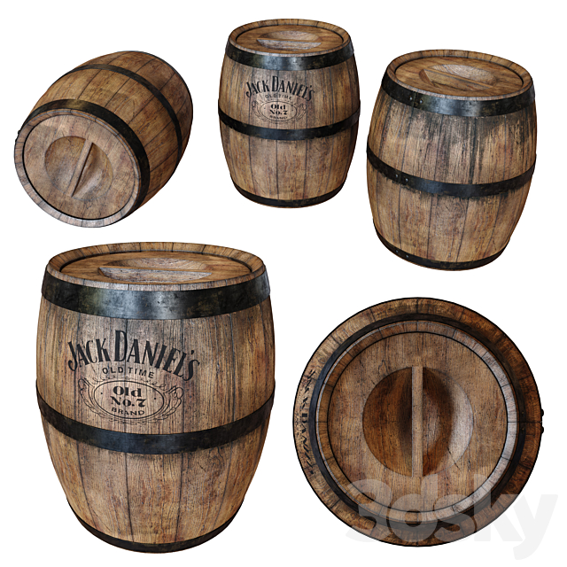 Old Barrel 3ds Max - thumbnail 1