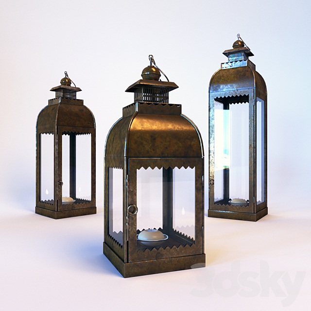 Old brass lamps 3ds Max - thumbnail 1