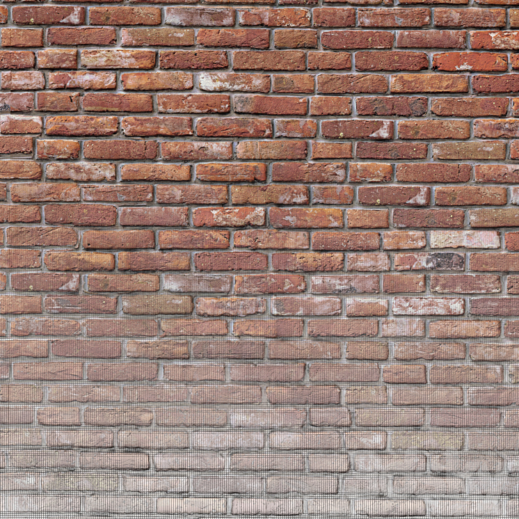 Old red brick wall 3DS Max - thumbnail 2