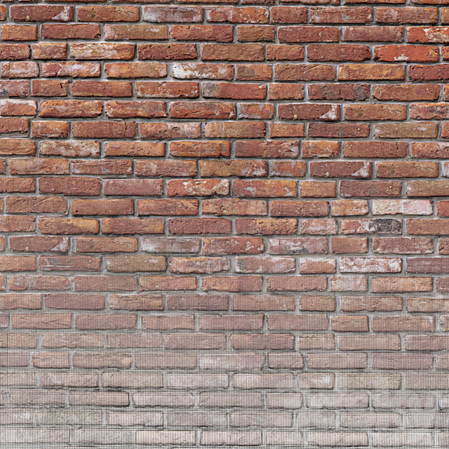 Old red brick wall 3DSMax File - thumbnail 2