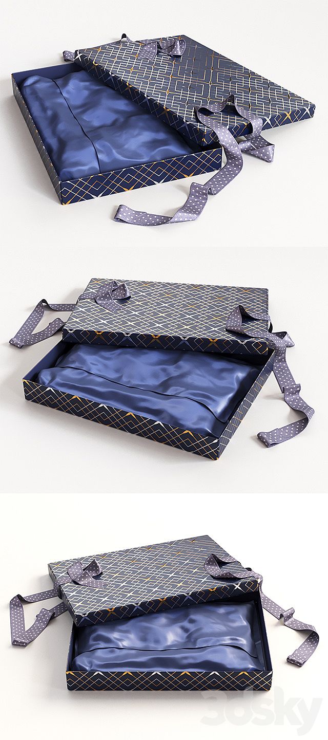 Open gift box with ribbon 3DS Max Model - thumbnail 2