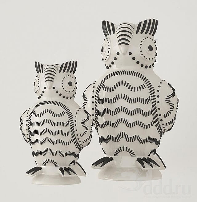 owl ceramic 3DS Max Model - thumbnail 1