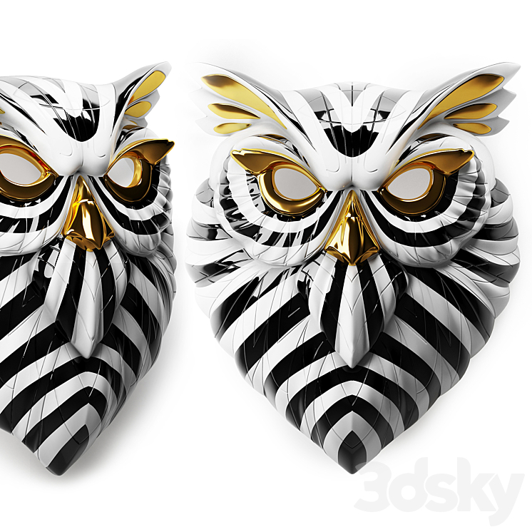 Owl mask lladro 3DS Max Model - thumbnail 1