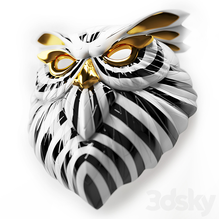 Owl mask lladro 3DS Max Model - thumbnail 2