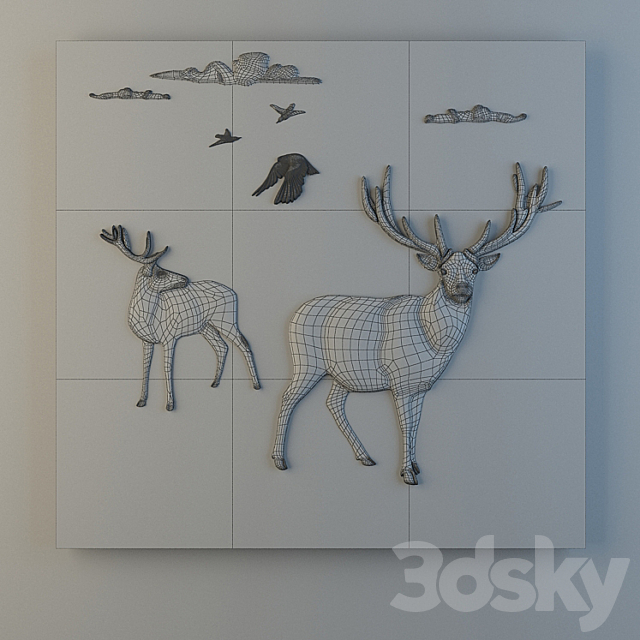 Panel “Elks” 3DS Max Model - thumbnail 2