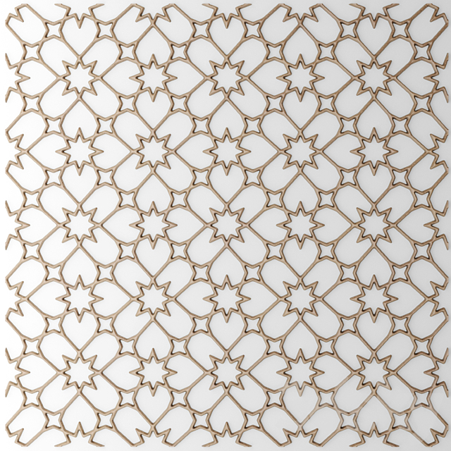 panel lattice arabic classic gothic lattice panel pattern art abstraction decorative interior wall decor 3ds Max - thumbnail 1