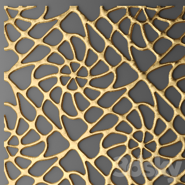 Panel. lattice. perforation. luxury. gold. wall decor 3DSMax File - thumbnail 2