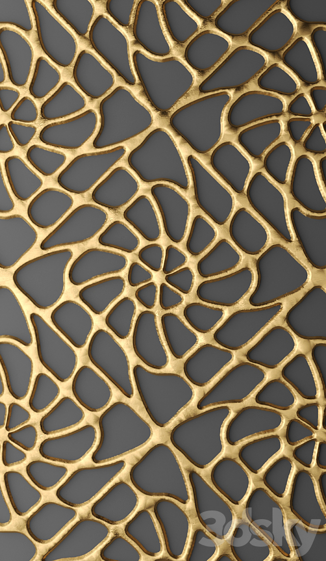 Panel. lattice. perforation. luxury. gold. wall decor 3DSMax File - thumbnail 3