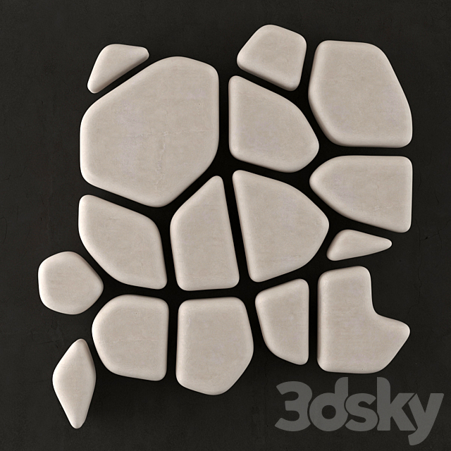 Panel of pebbles 3ds Max - thumbnail 1