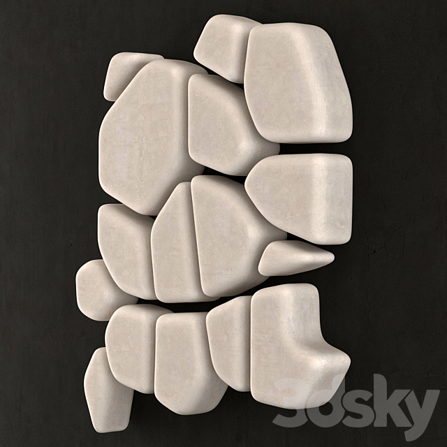 Panel of pebbles 3ds Max - thumbnail 2