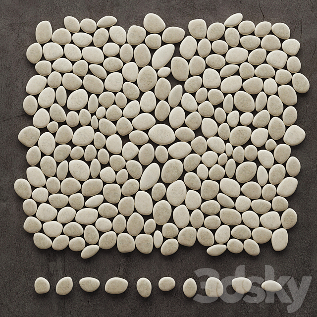 Panel of pebbles 3DSMax File - thumbnail 2