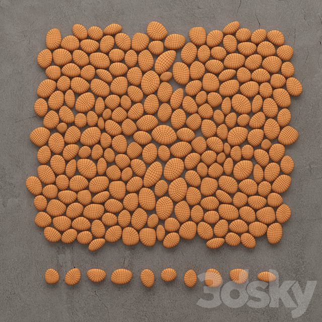 Panel of pebbles 3DSMax File - thumbnail 3