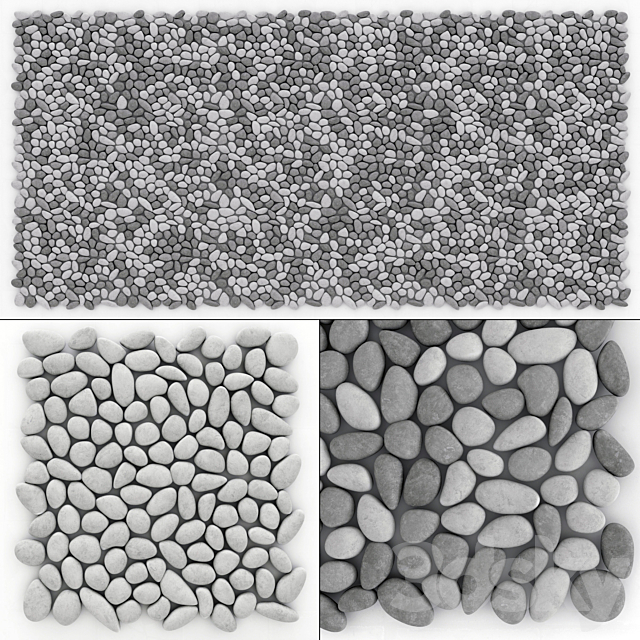 Panel pebble smooth Tile Bathroom n2 _ Pebble panel for bathroom n2 3DSMax File - thumbnail 1