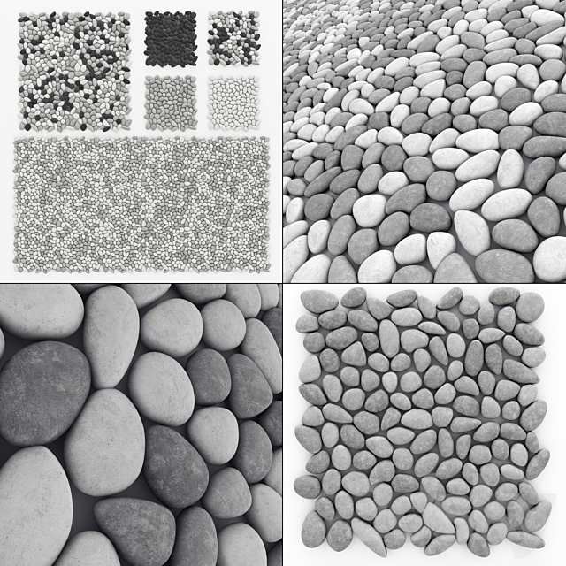 Panel pebble smooth Tile Bathroom n2 _ Pebble panel for bathroom n2 3DSMax File - thumbnail 2