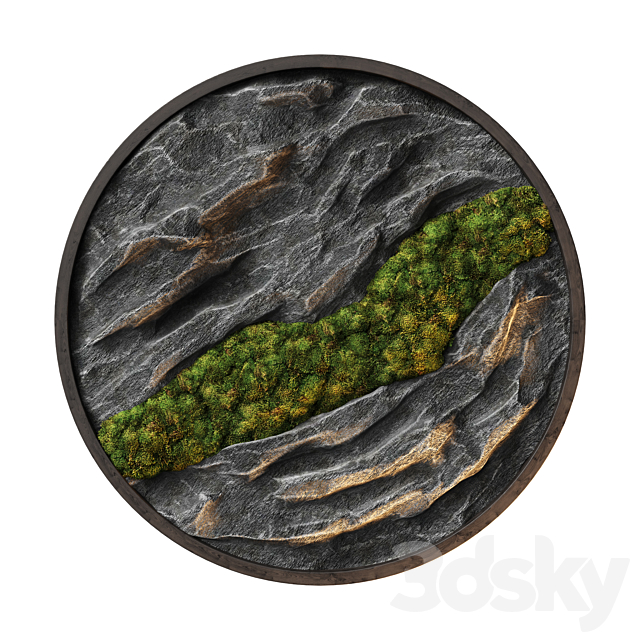 Panel Stone and moss 3ds Max - thumbnail 1