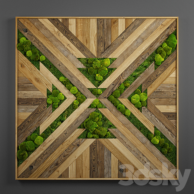 panel wood art 08 3DS Max Model - thumbnail 1