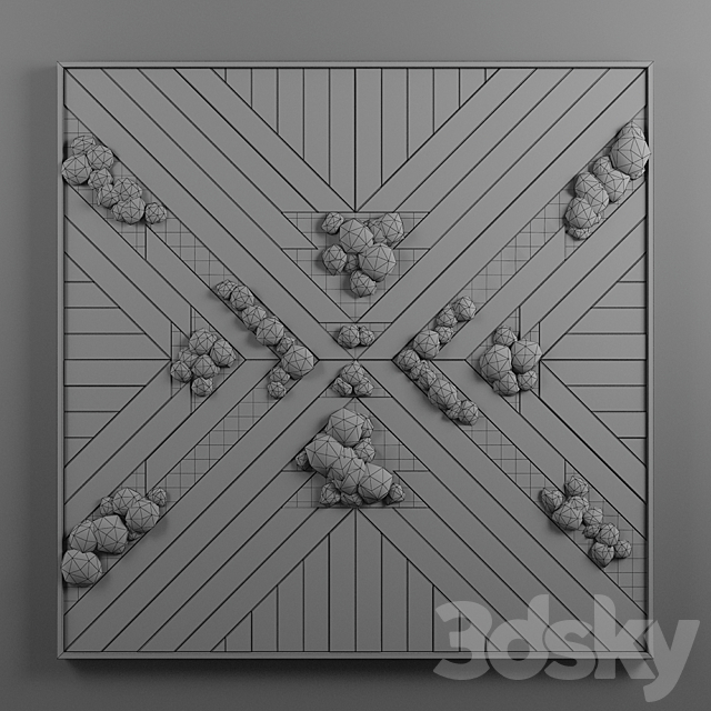 panel wood art 08 3DS Max Model - thumbnail 3