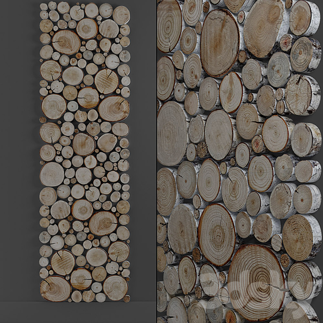 panel wood slice 3DS Max Model - thumbnail 2