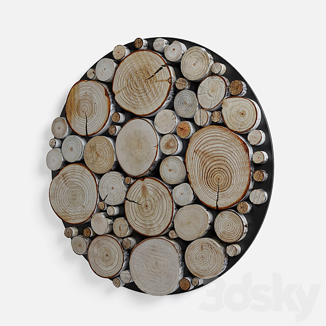 panel wood slice 3DS Max Model - thumbnail 4