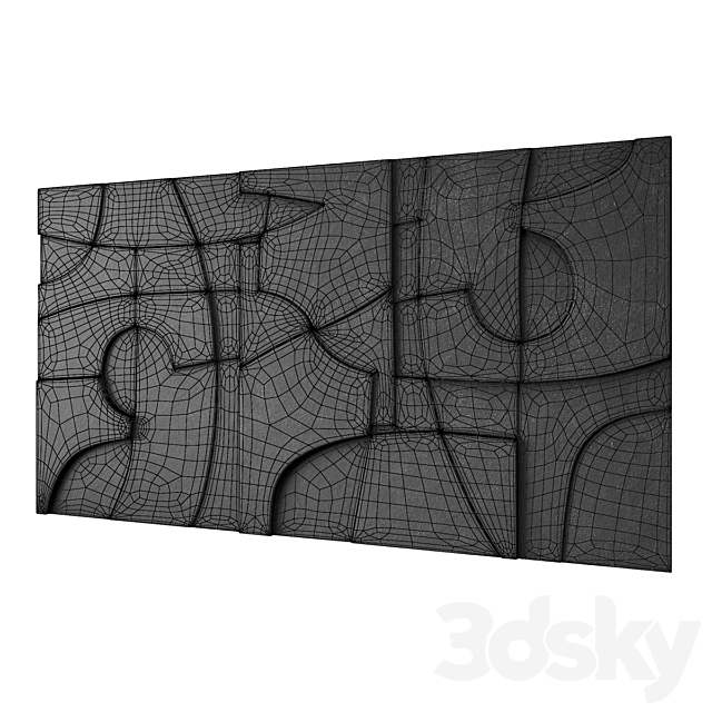 Panels on the wall 3DSMax File - thumbnail 3