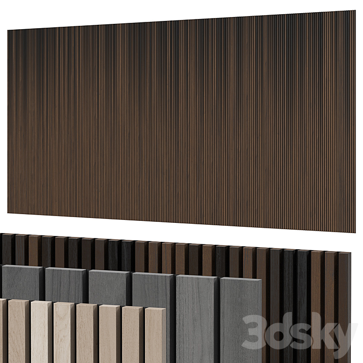 Panels with slats 3DS Max Model - thumbnail 1