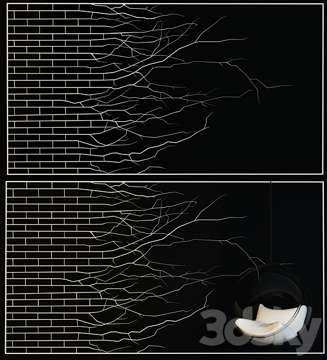 Pano decorative wall 3DS Max Model - thumbnail 3