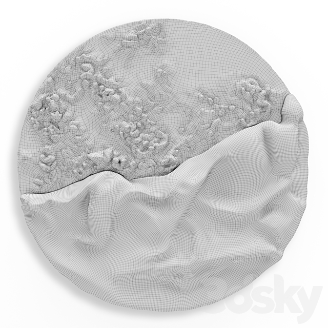 Paola Romano Luna Evolutiva wall art metal plaster 3DSMax File - thumbnail 3