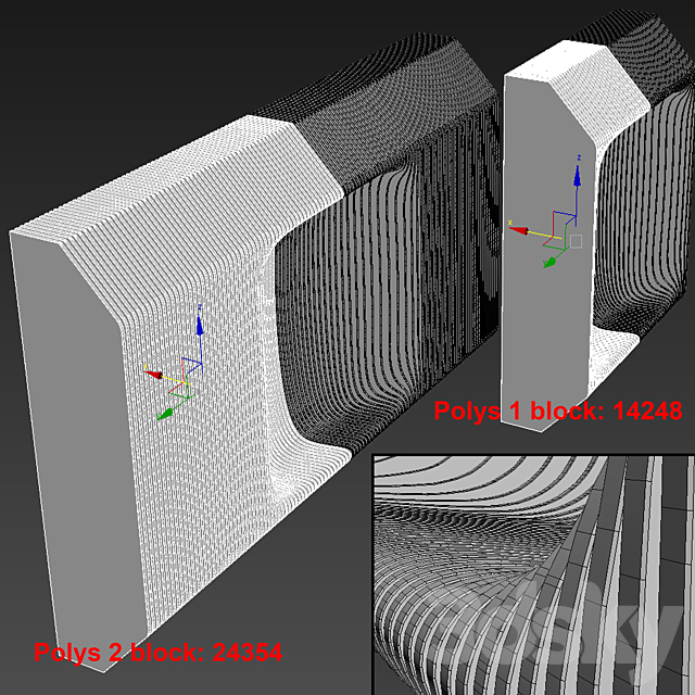 Parametric Wall 009 3DS Max Model - thumbnail 3