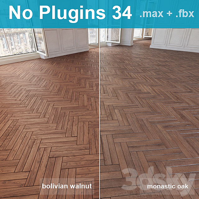 Parquet 34 (2 species. without the use of plug-ins) 3DSMax File - thumbnail 1