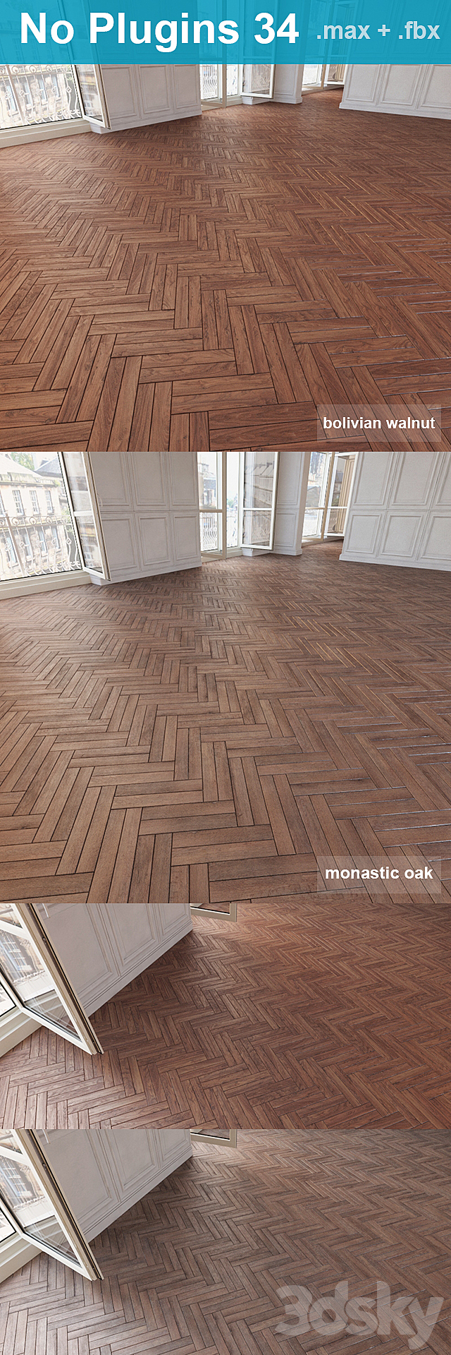 Parquet 34 (2 species. without the use of plug-ins) 3DSMax File - thumbnail 2