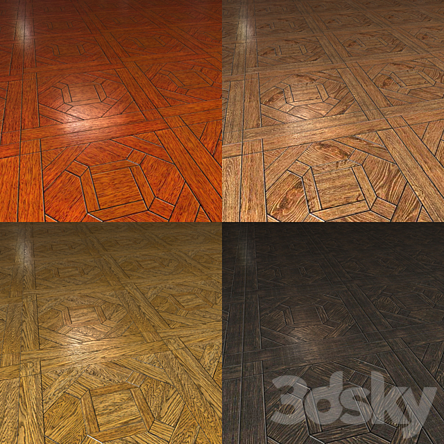 Parquet shield Salerno (8 colors) 3DS Max Model - thumbnail 3