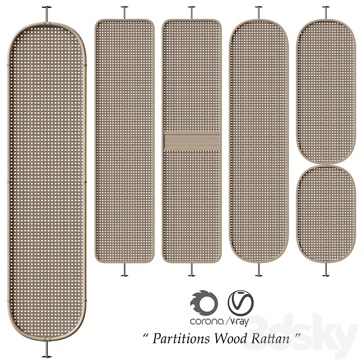 “Partitions “”Wood Rattan””” 3DS Max Model - thumbnail 1