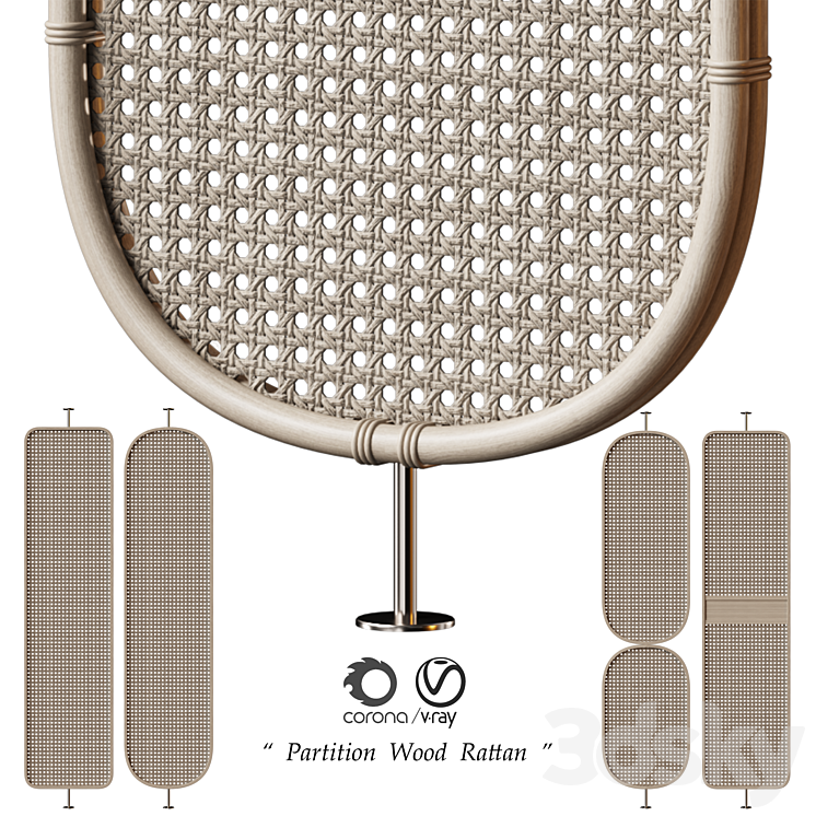 “Partitions “”Wood Rattan””” 3DS Max Model - thumbnail 2