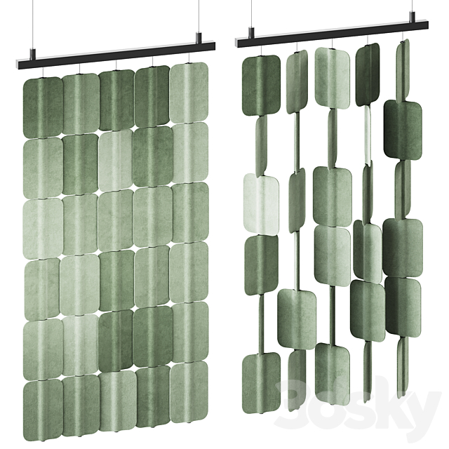 Patch PA H006 x5 Hanging Acoustic Divider by True Design _ Acoustic Divider 3DSMax File - thumbnail 2