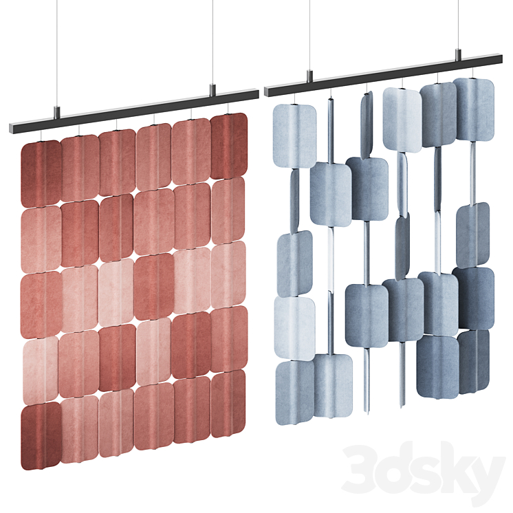 Patch PA H006 x6 Hanging Acoustic Divider by True Design \/ Acoustic Divider 3DS Max Model - thumbnail 2