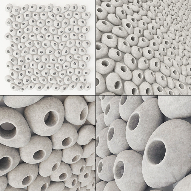 Pebble smooth hole tile n1 3DSMax File - thumbnail 1