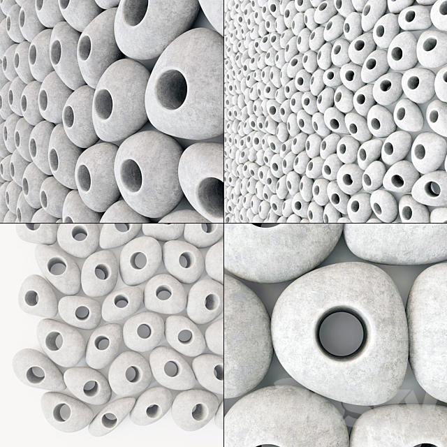 Pebble smooth hole tile n1 3DSMax File - thumbnail 2